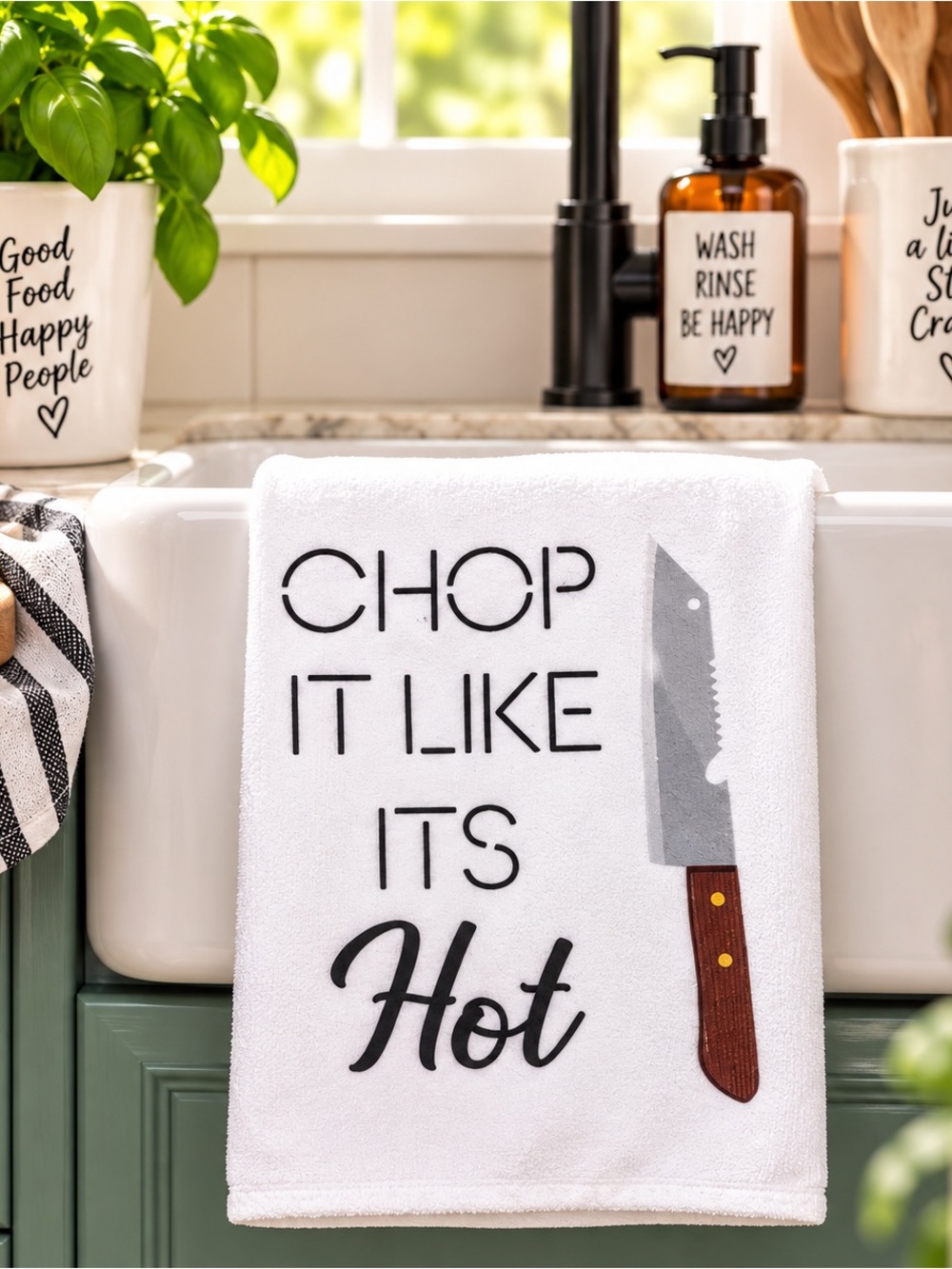 White 'Chop It Like It's Hot' Kitchen Towel by